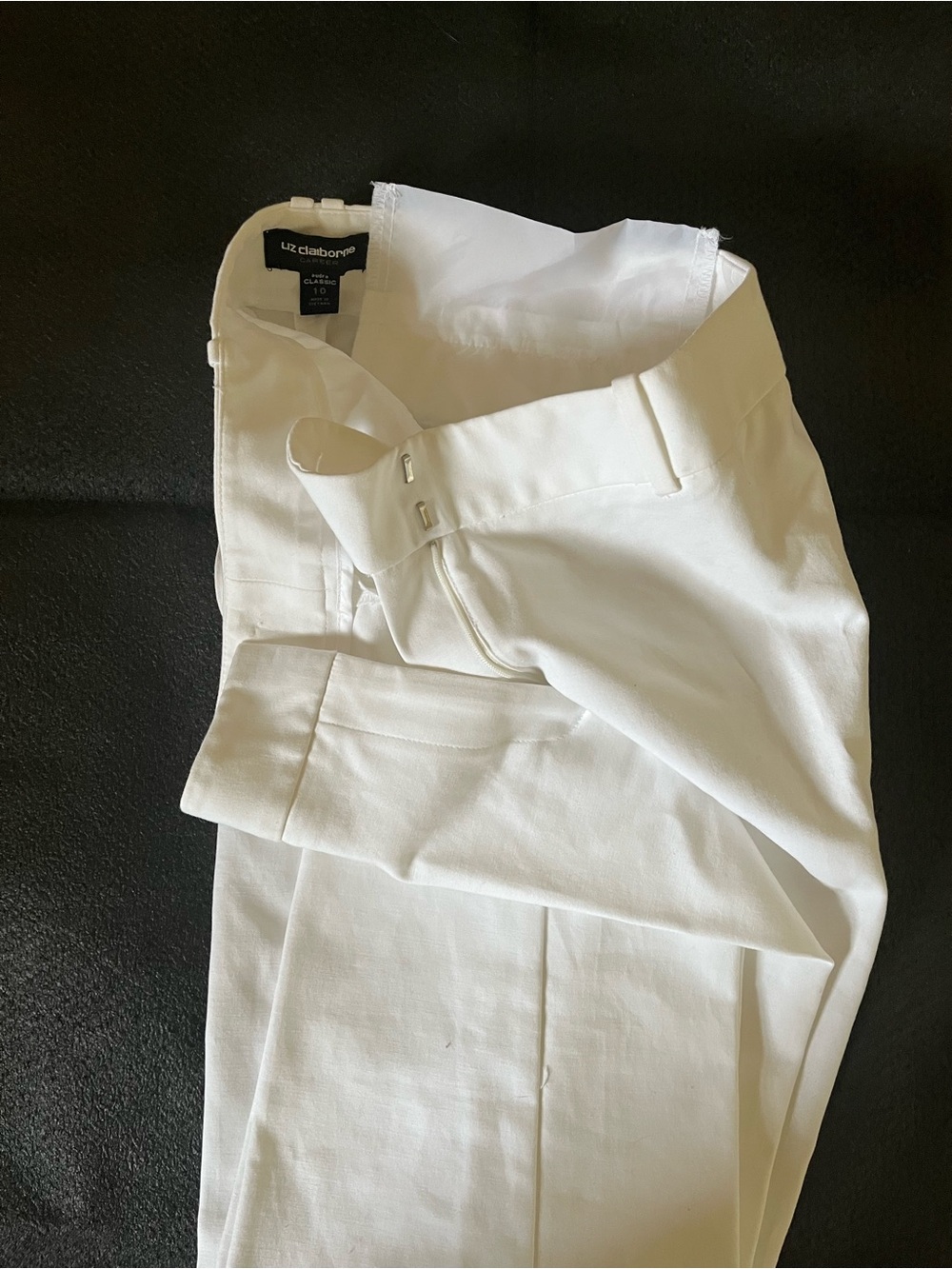 Liz Claiborne women’s  White Dress Pants - Tailored Flat Front